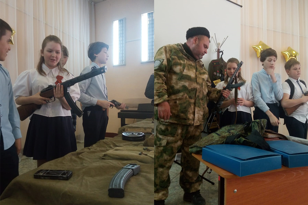 Казаки СКВРиЗ в Кузбассе провели в сельской школе «Урок Мужества»