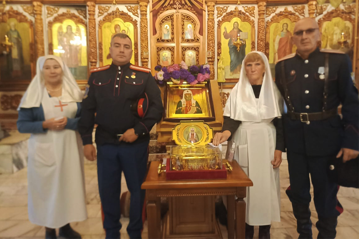 Казаки СКВРиЗ обеспечили безопасность пребывания мощей святителя Тихона